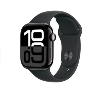 Apple Watch Series 10 GPS 42mm Jet Black Aluminum Case with Black Sport Band